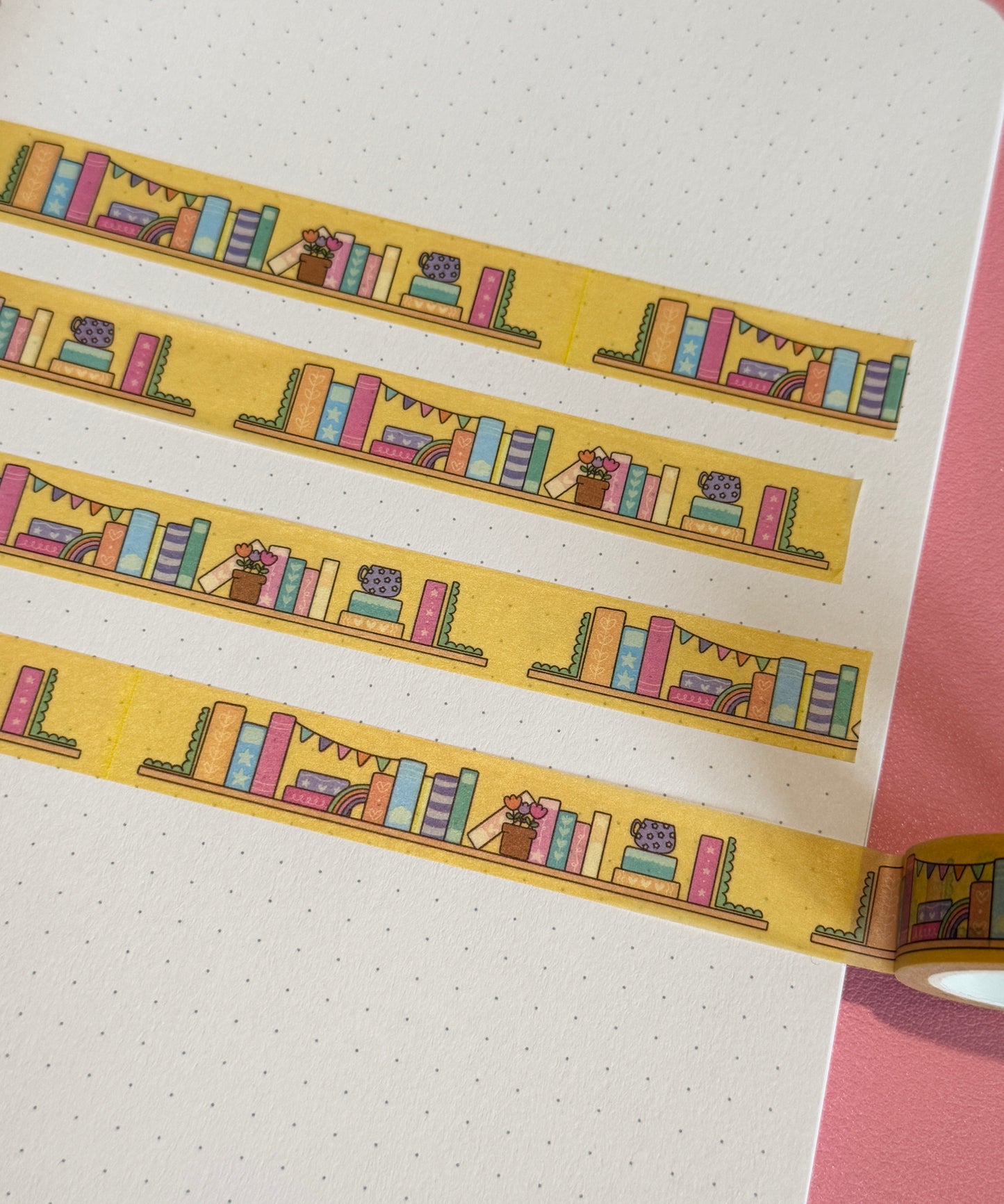 15mm Pastel Bookshelves Washi Tape