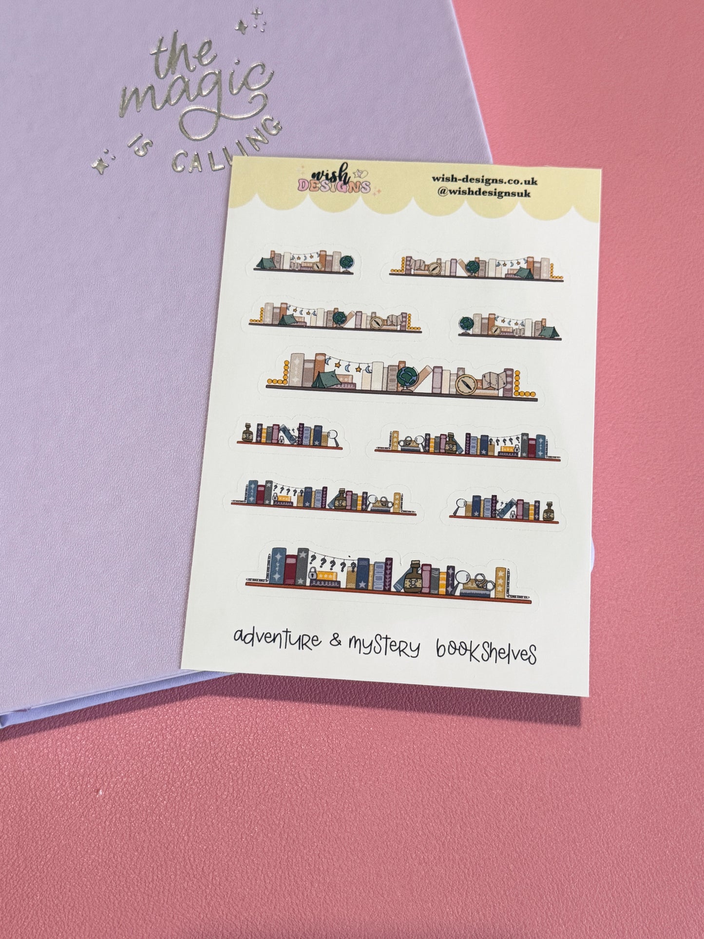 Adventure & Mystery Bookshelves Vinyl Sticker Sheet