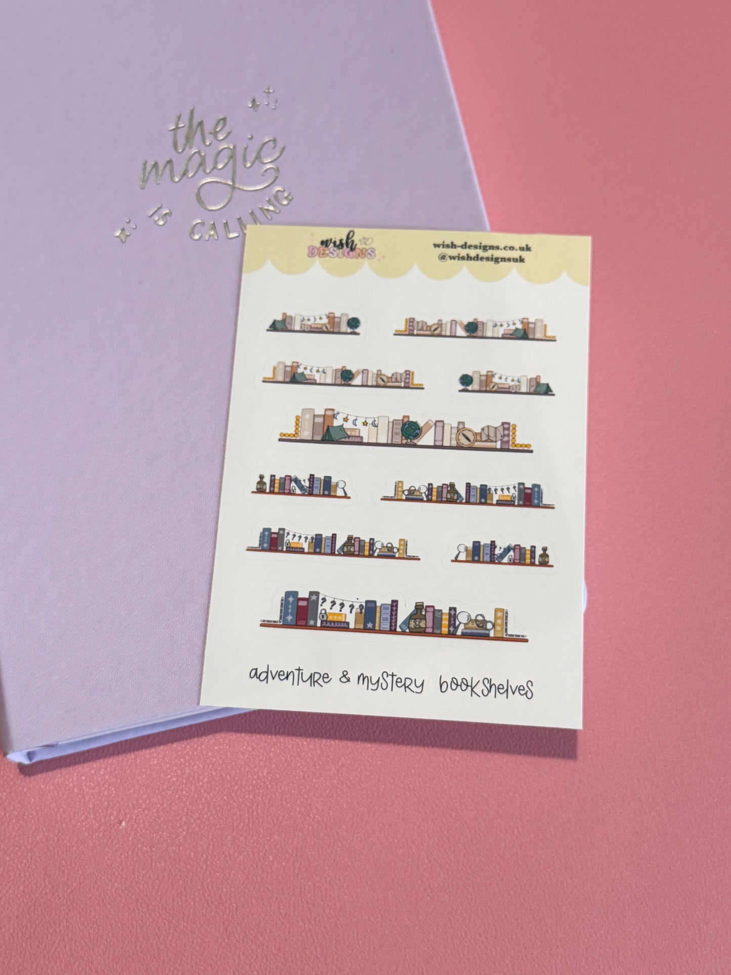 Adventure & Mystery Bookshelves Vinyl Sticker Sheet
