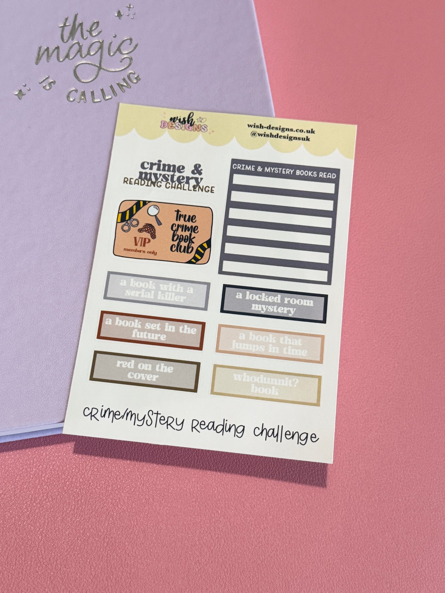 Crime/Mystery Reading Challenge Vinyl Sticker Sheet