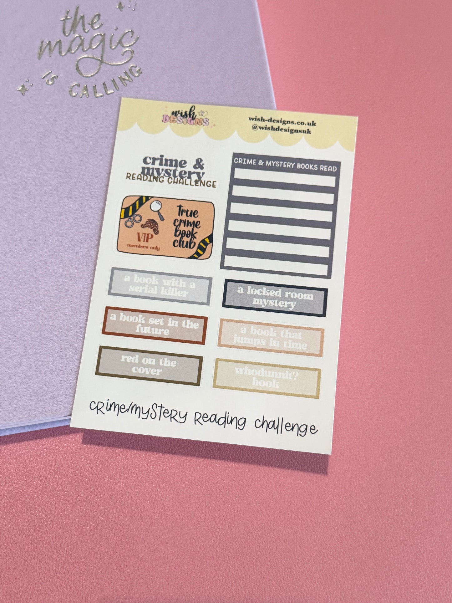 Crime/Mystery Reading Challenge Vinyl Sticker Sheet