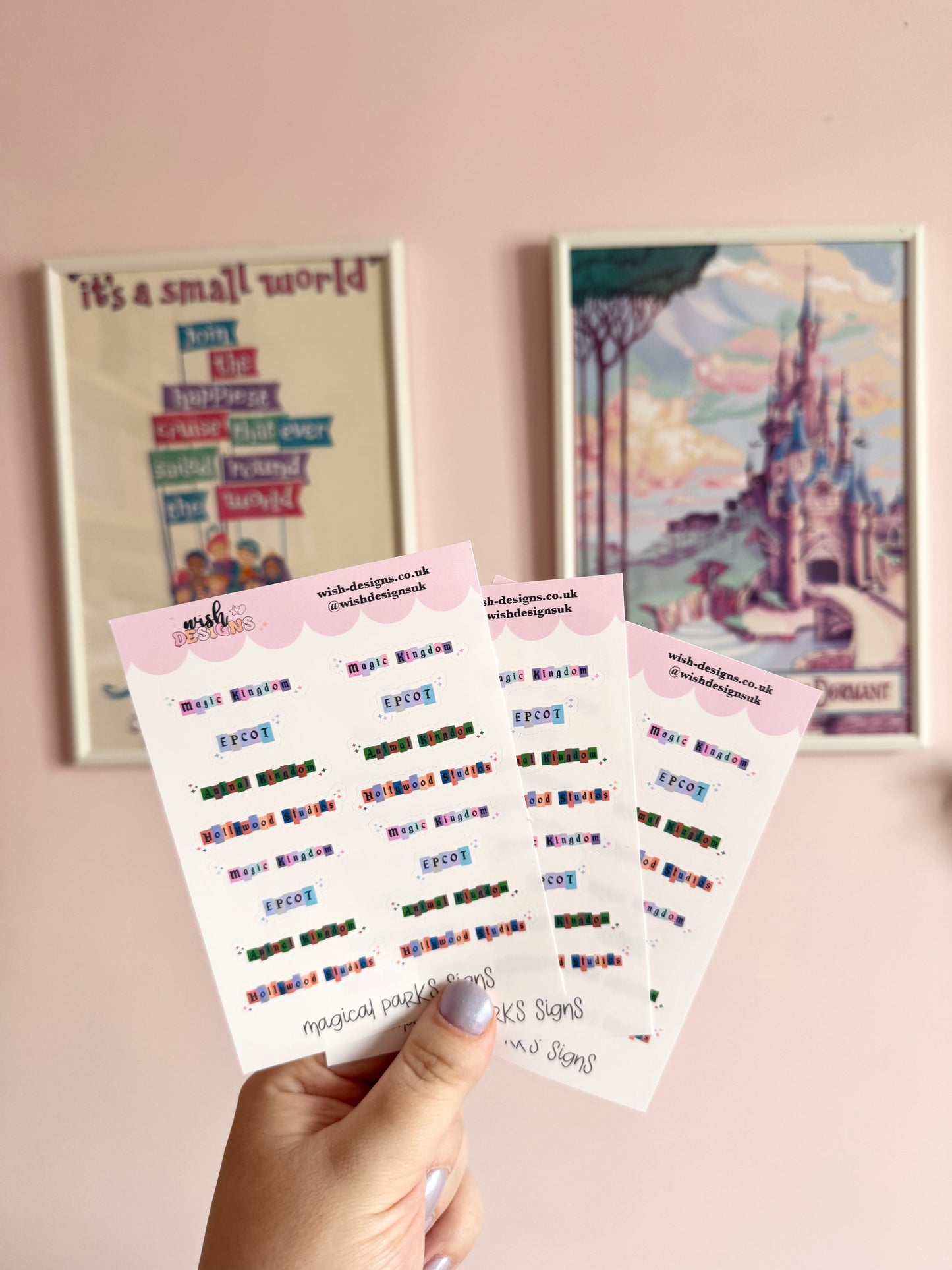 Magical Parks Signs Vinyl Sticker Sheet