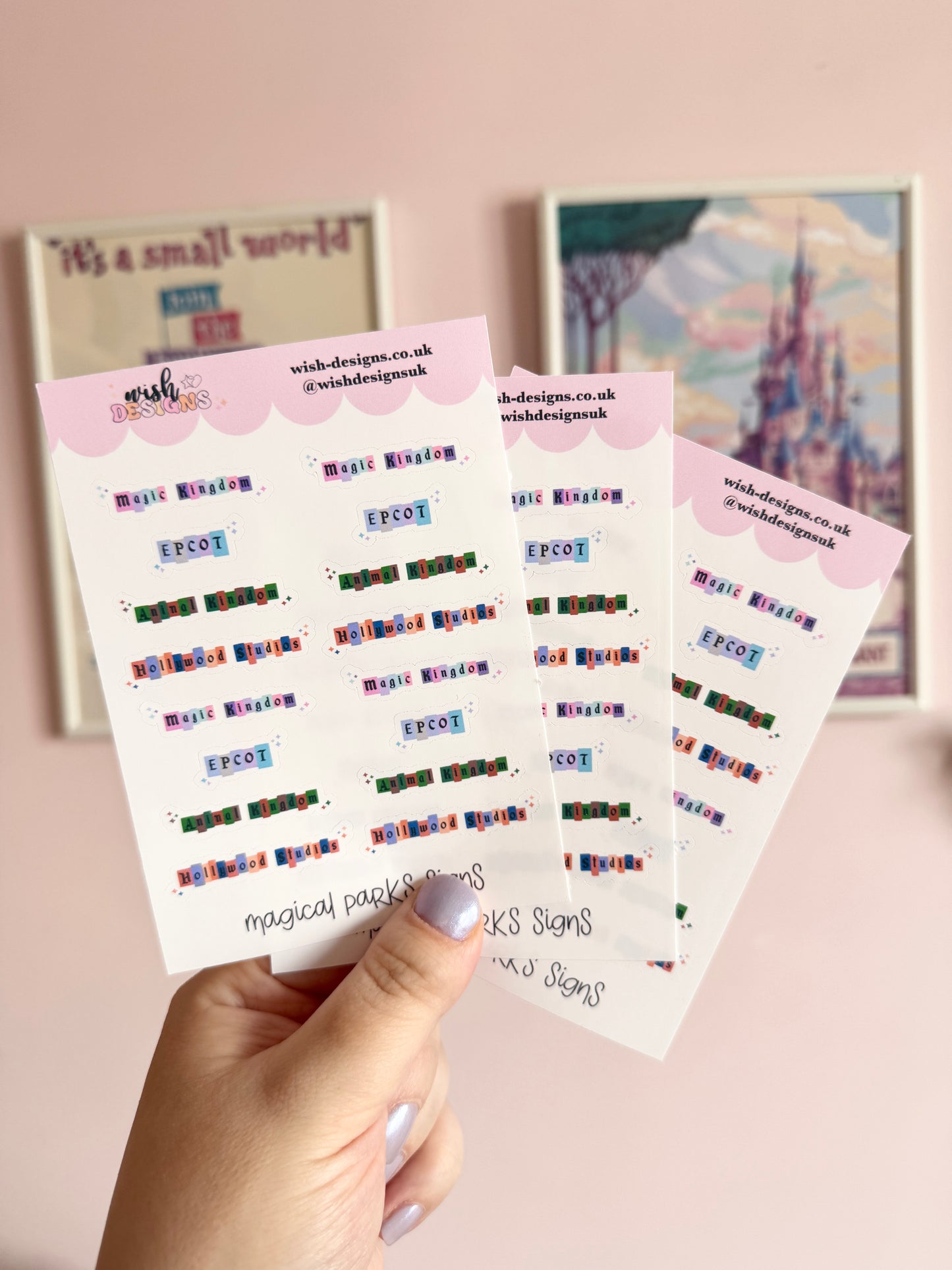 Magical Parks Signs Vinyl Sticker Sheet