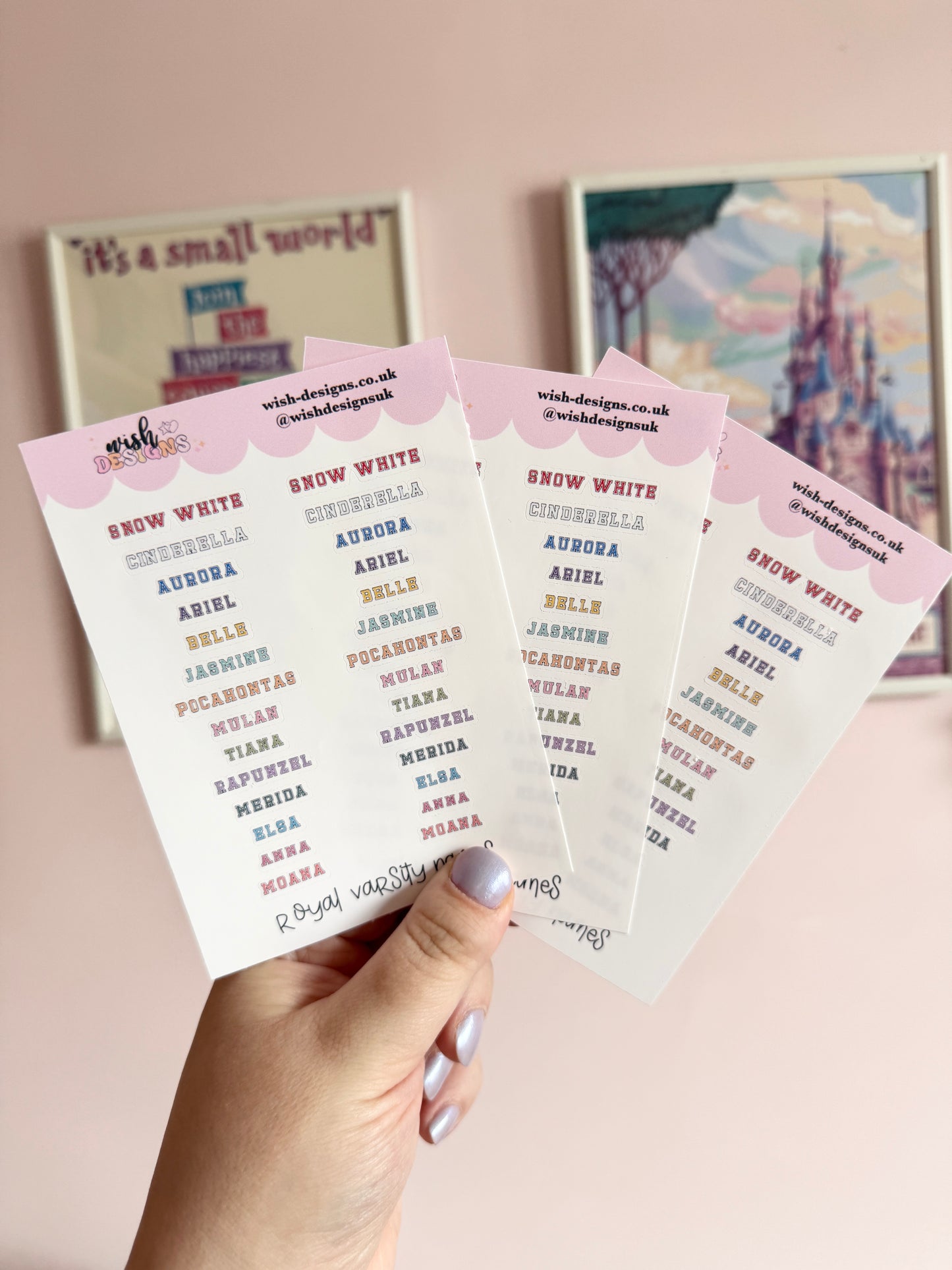 Royal Varsity Names Vinyl Sticker Sheet