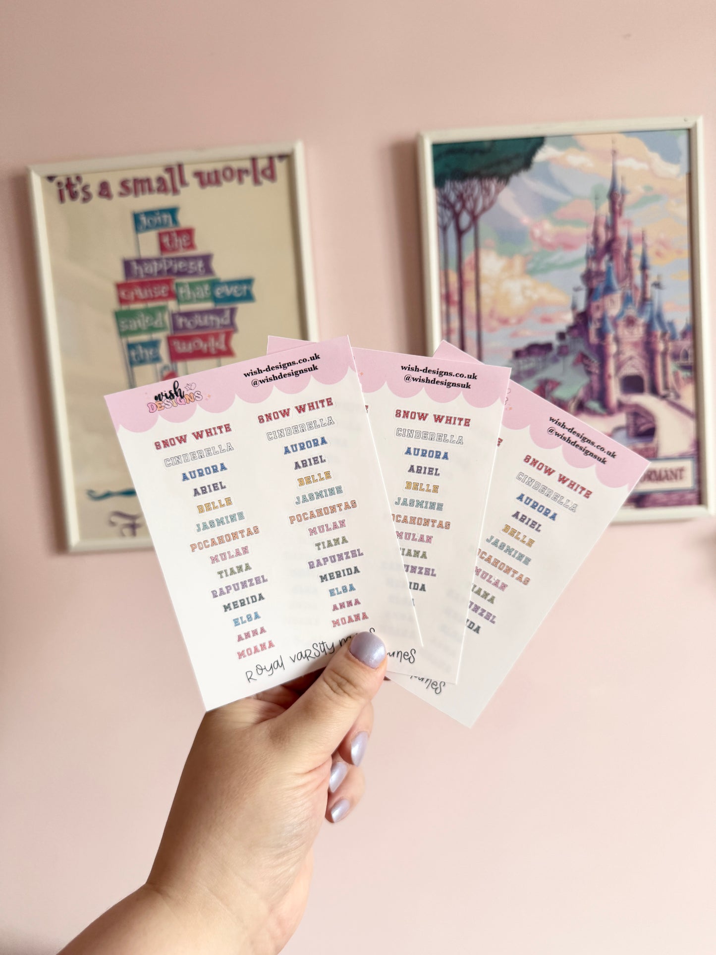 Royal Varsity Names Vinyl Sticker Sheet