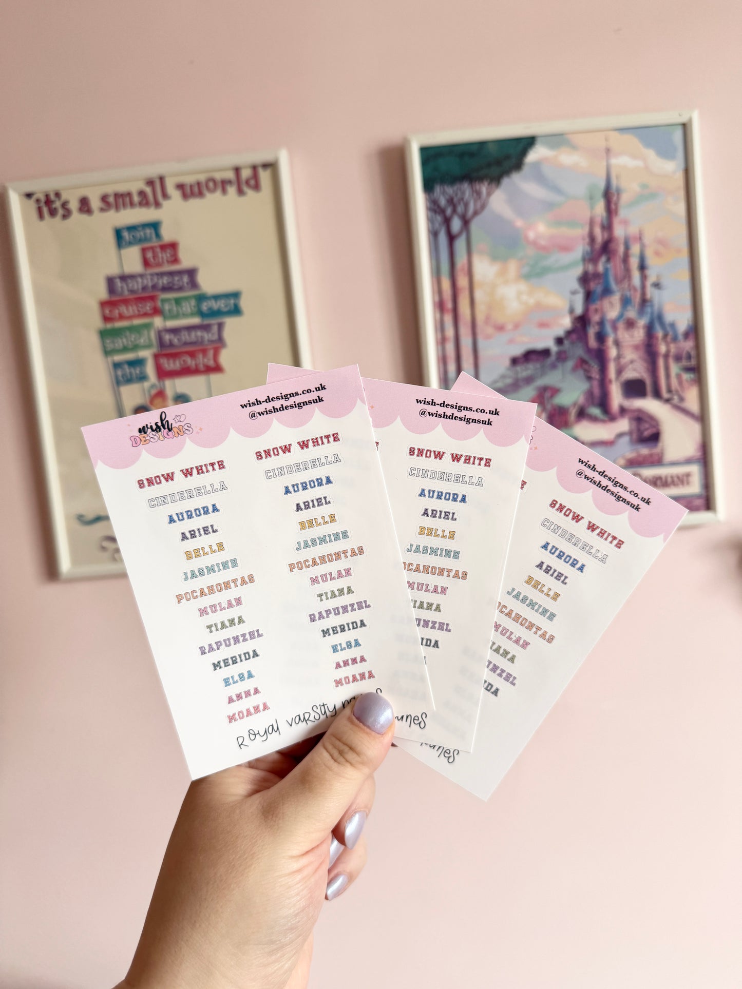Royal Varsity Names Vinyl Sticker Sheet