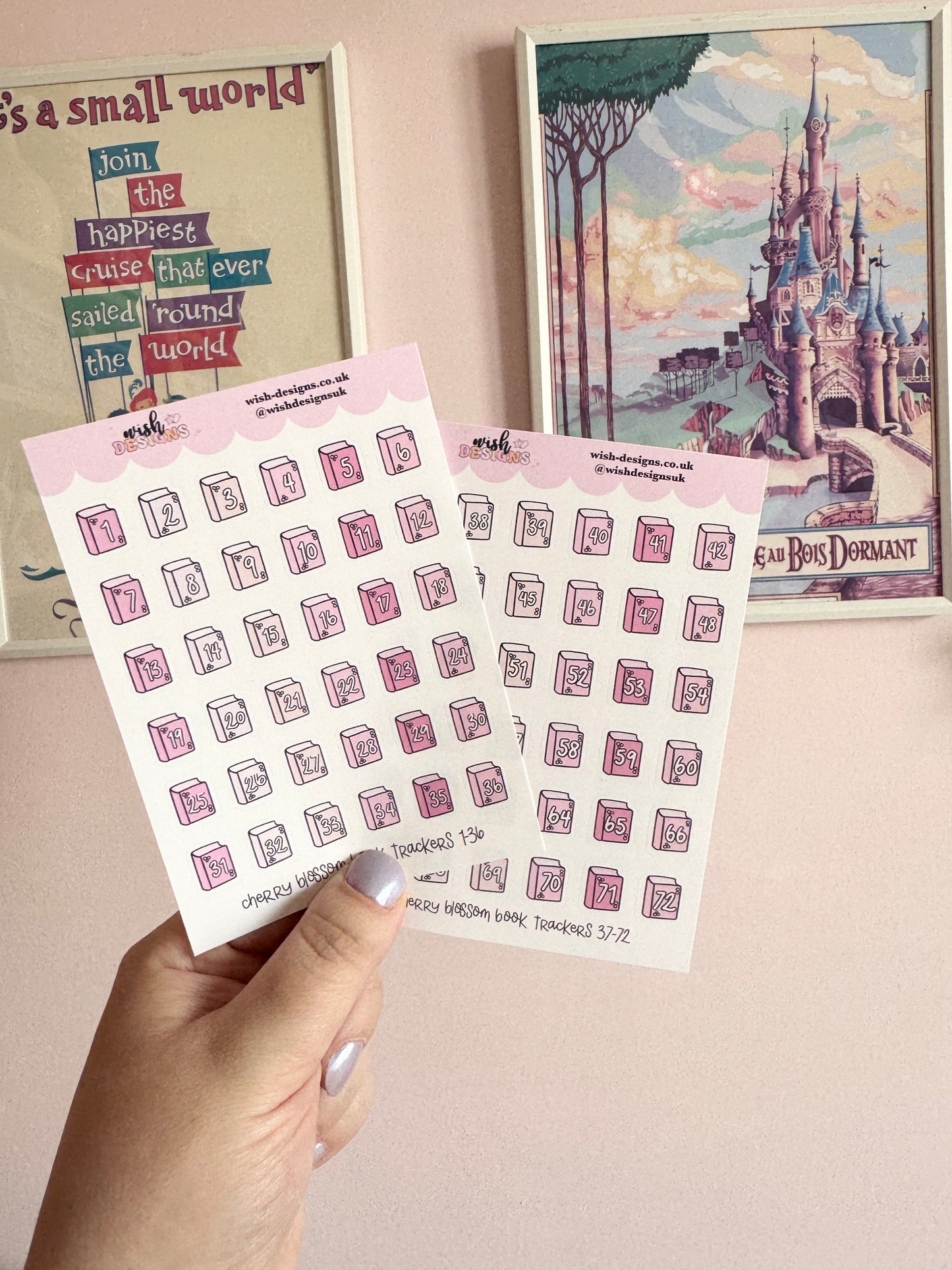 Cherry Blossom Book Trackers Vinyl Sticker Sheet