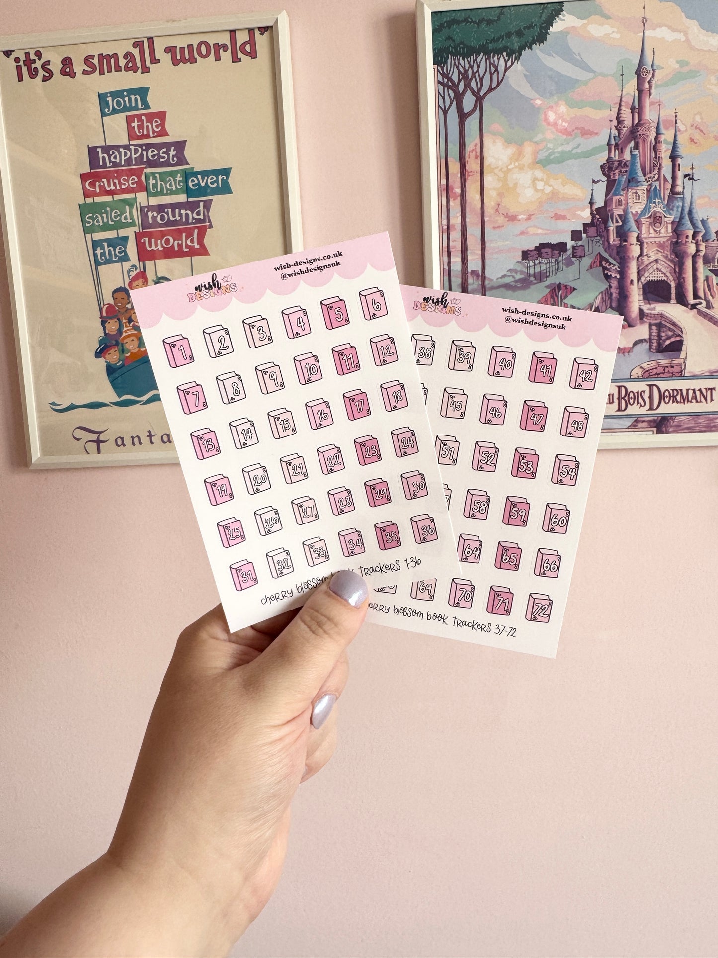 Cherry Blossom Book Trackers Vinyl Sticker Sheet