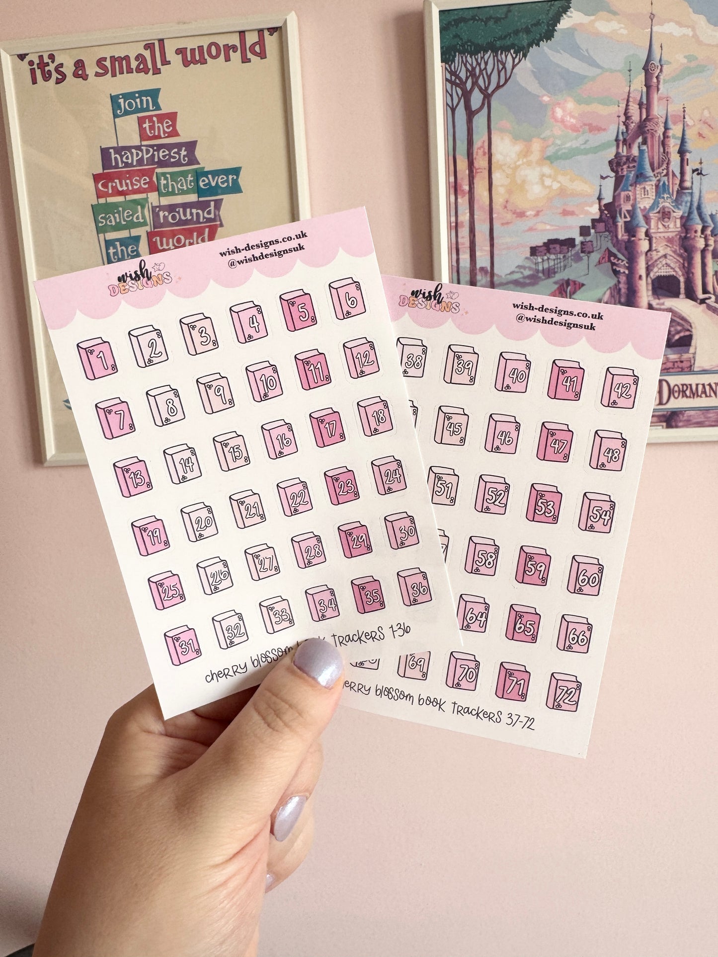 Cherry Blossom Book Trackers Vinyl Sticker Sheet