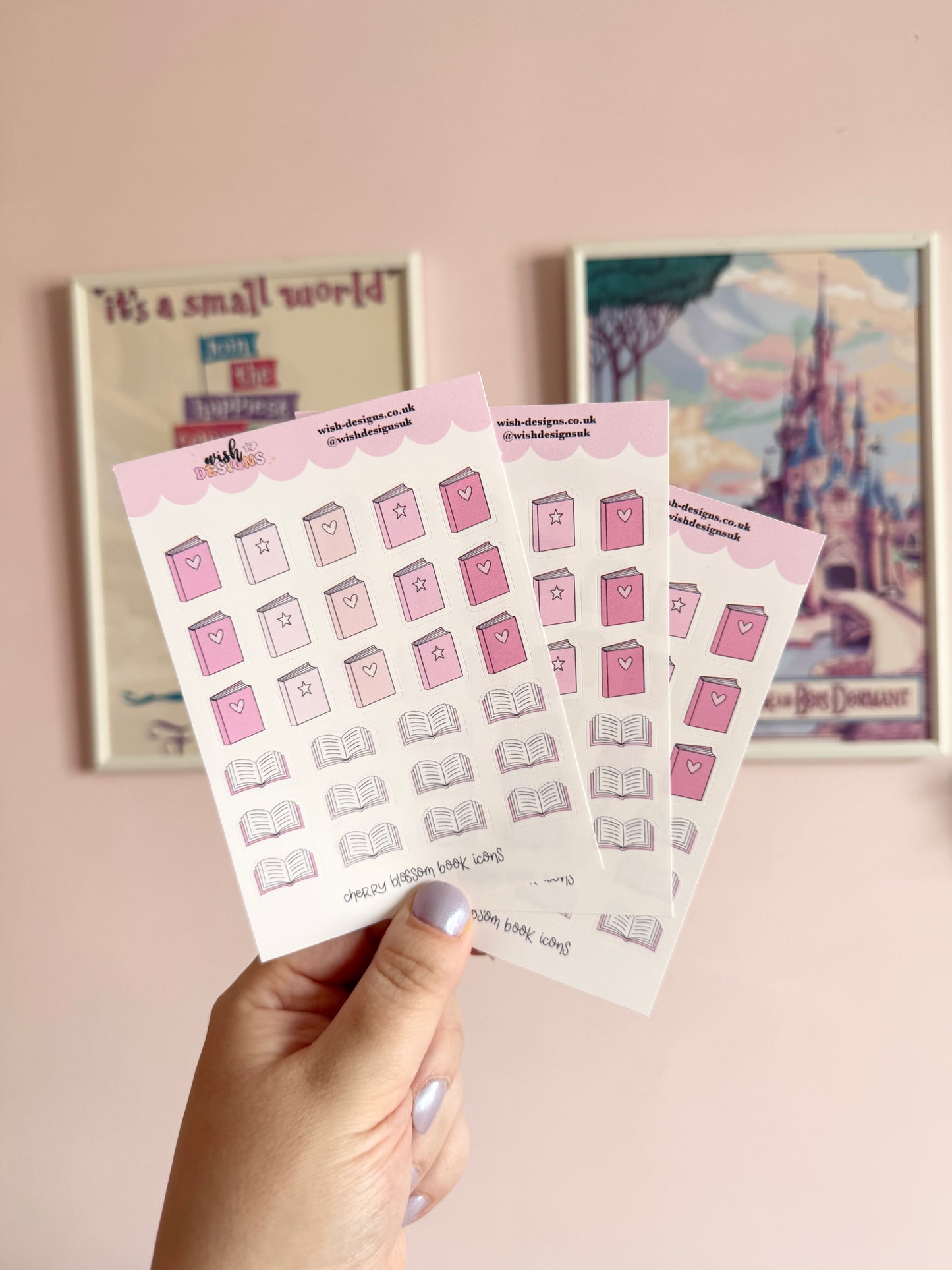 Cherry Blossom Book Icons Vinyl Sticker Sheet