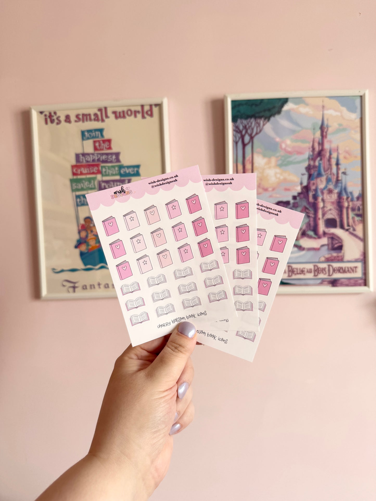 Cherry Blossom Book Icons Vinyl Sticker Sheet