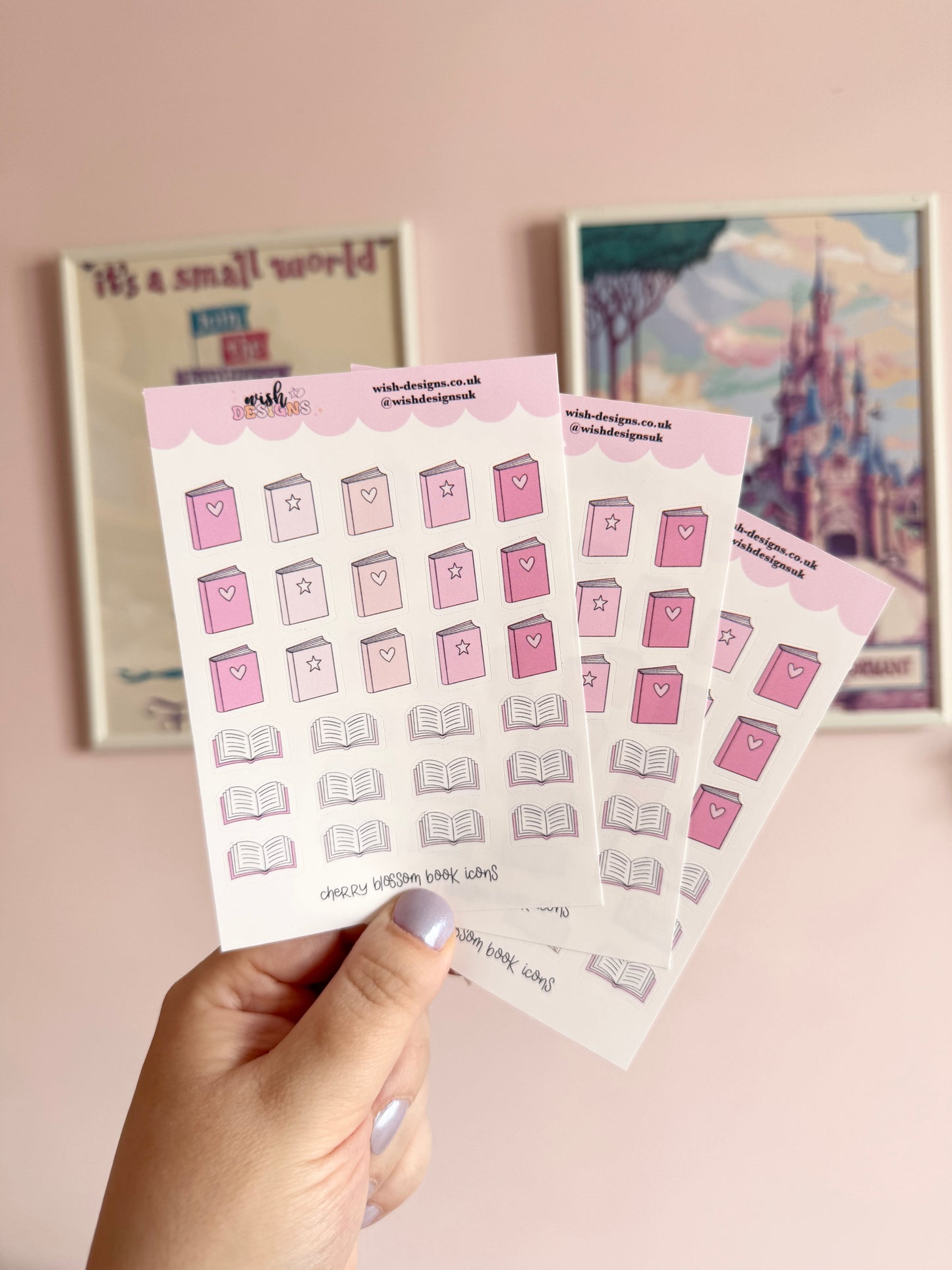 Cherry Blossom Book Icons Vinyl Sticker Sheet