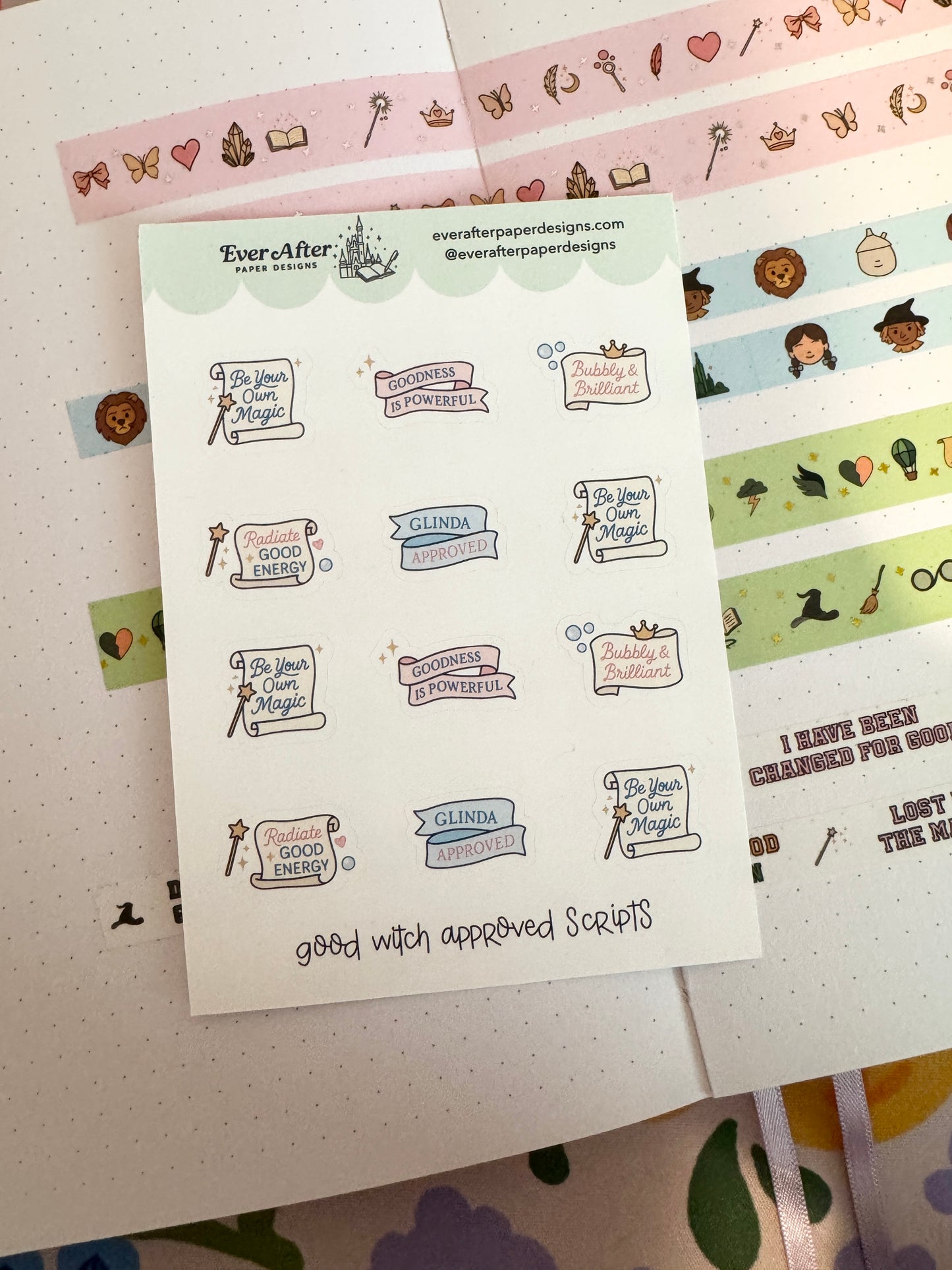 Good Witch Approved Scripts Sticker Sheet