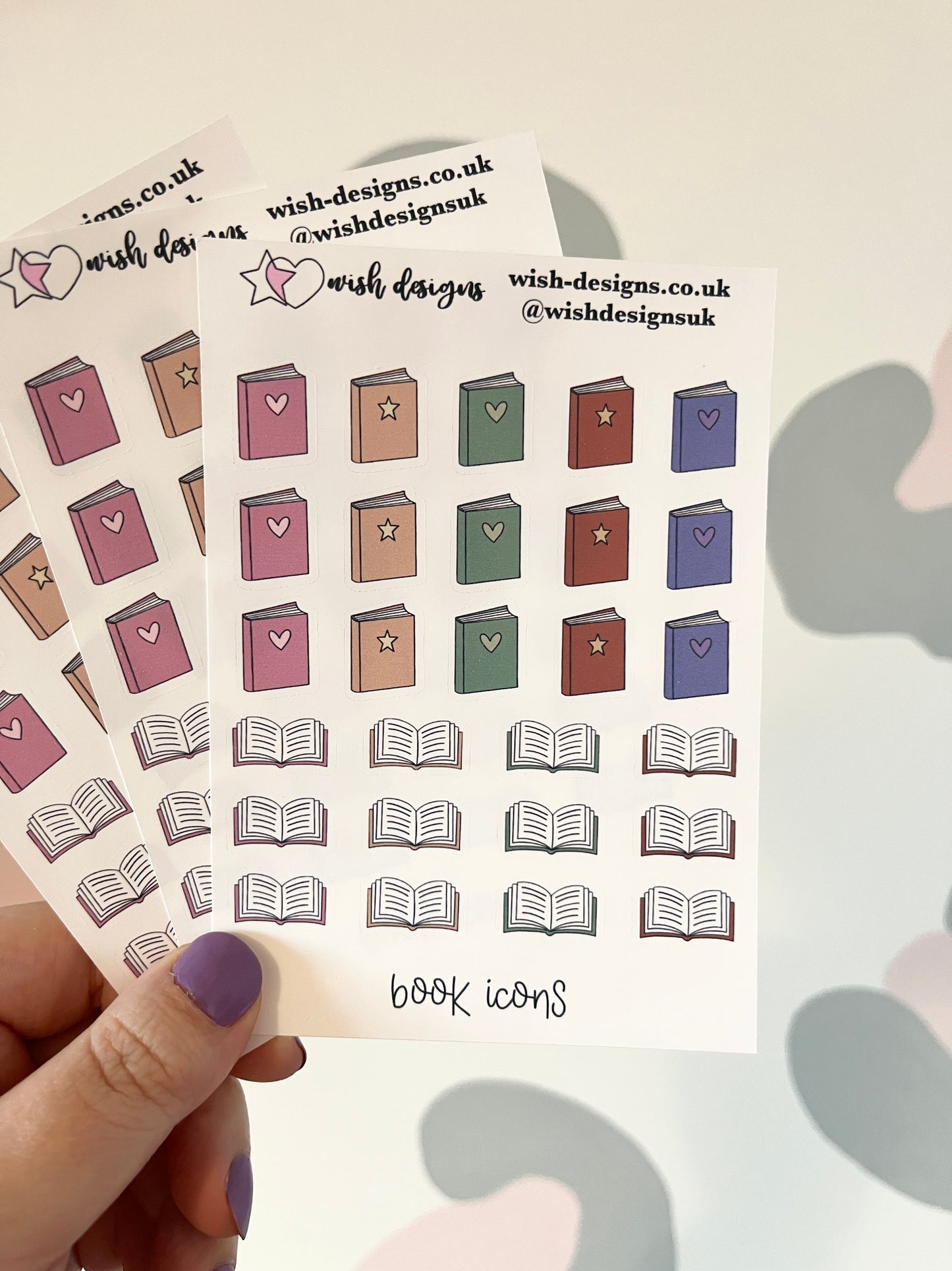 Book Icons Vinyl Sticker Sheet