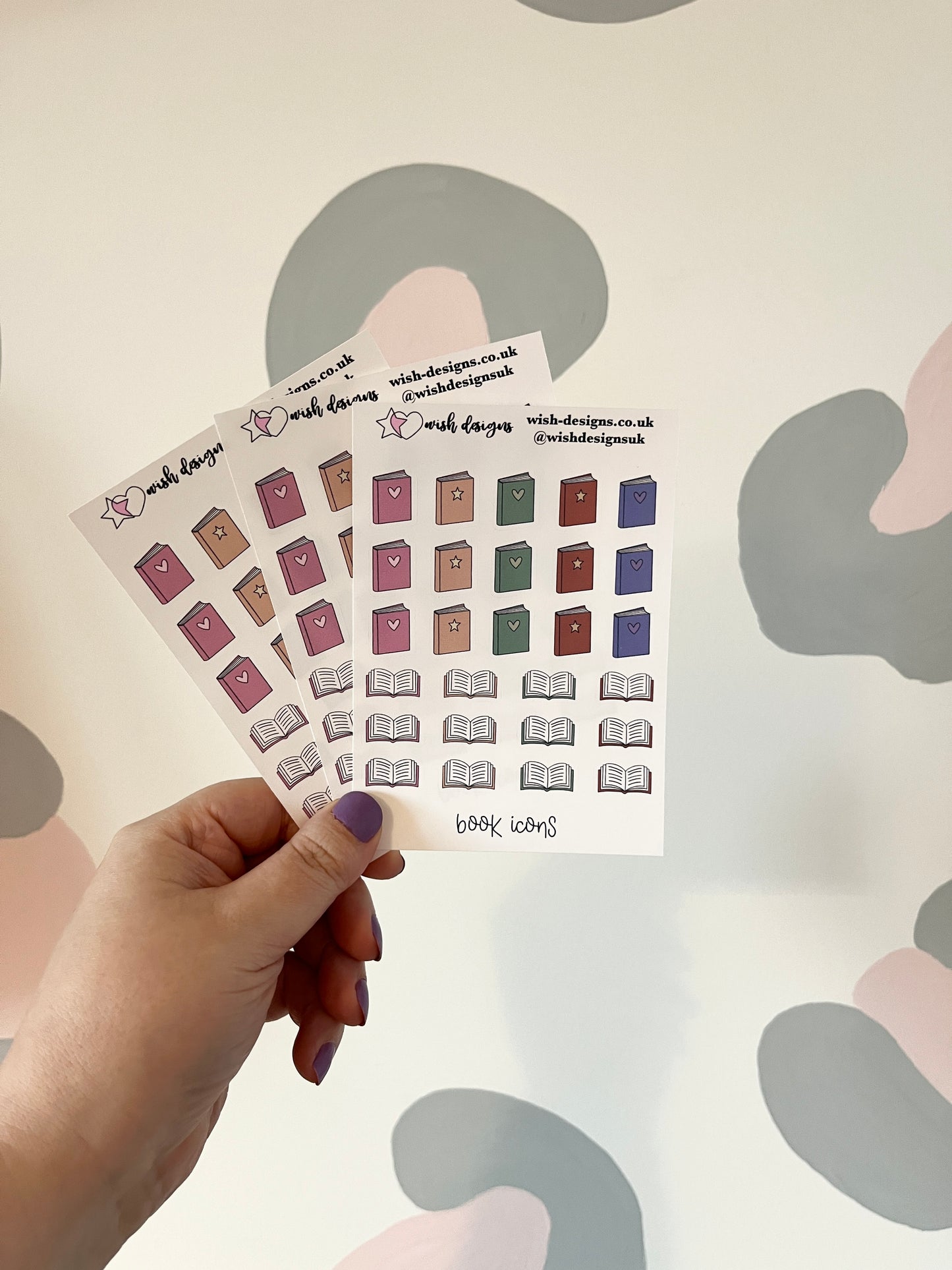 Book Icons Vinyl Sticker Sheet