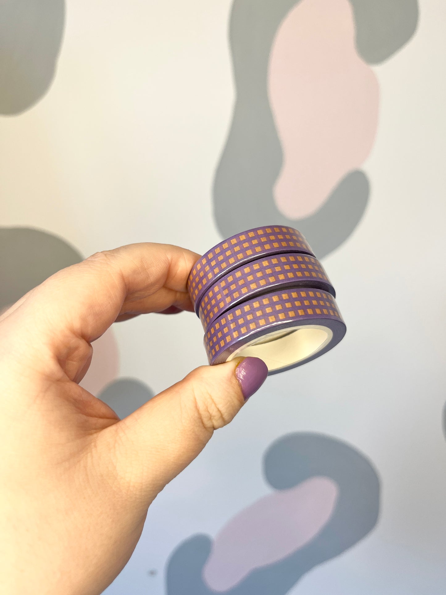10mm Purple Contrast Check Washi Tape
