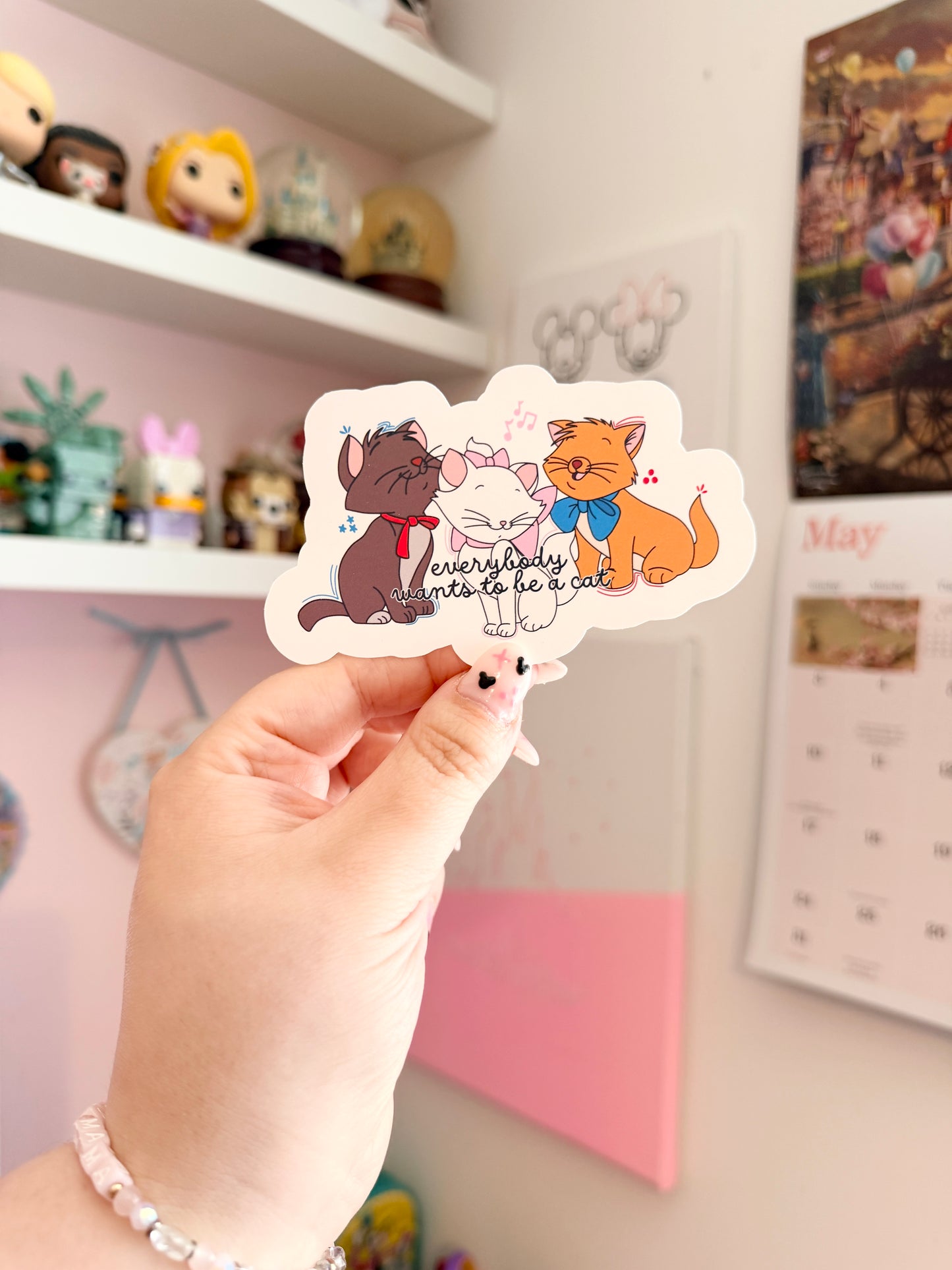 Magical Cute Kittens Trio Vinyl Sticker