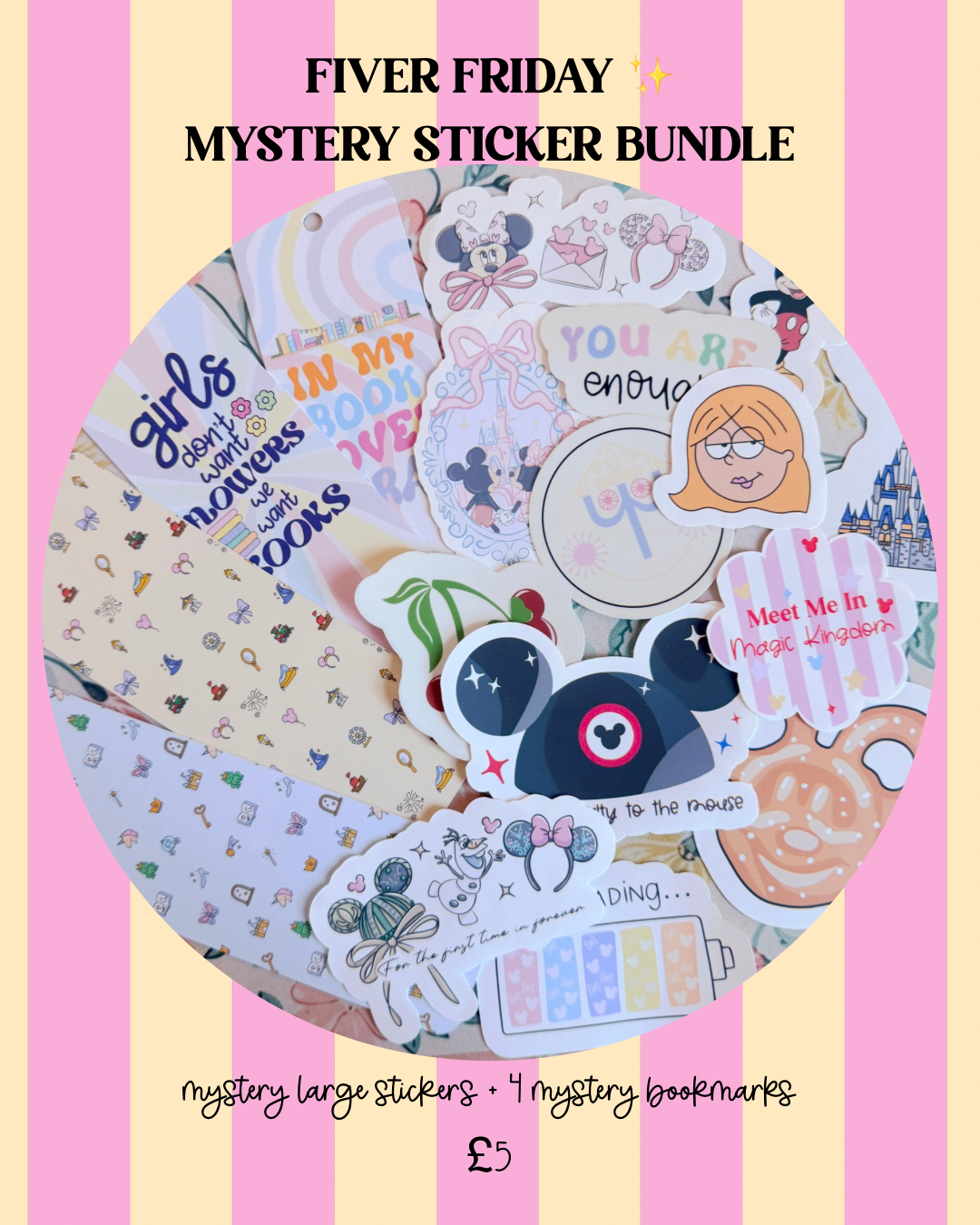 Fiver Friday Mystery Sticker & Bookmark Bundle