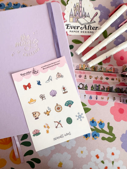 Princess Icons Sticker Sheet