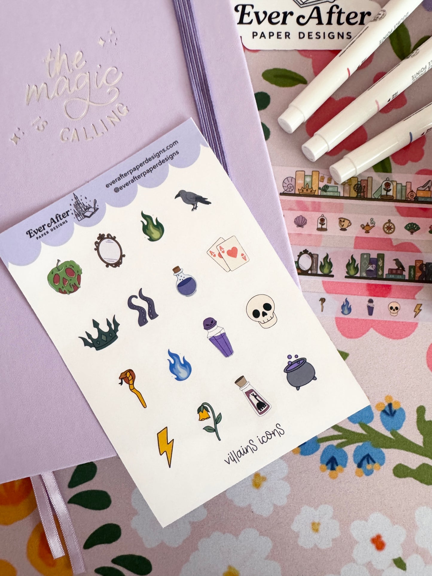 Villains Icons Sticker Sheet