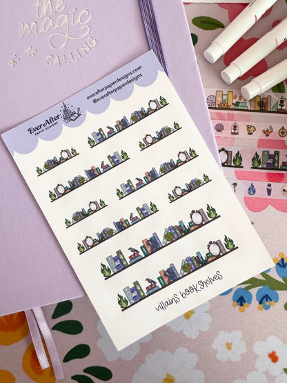 Villains Bookshelves Sticker Sheet