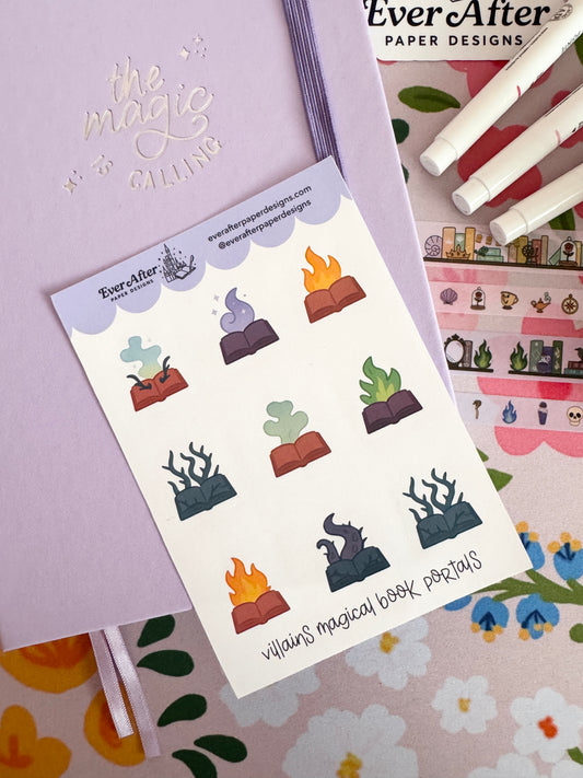 Villains Magical Book Portals Sticker Sheet