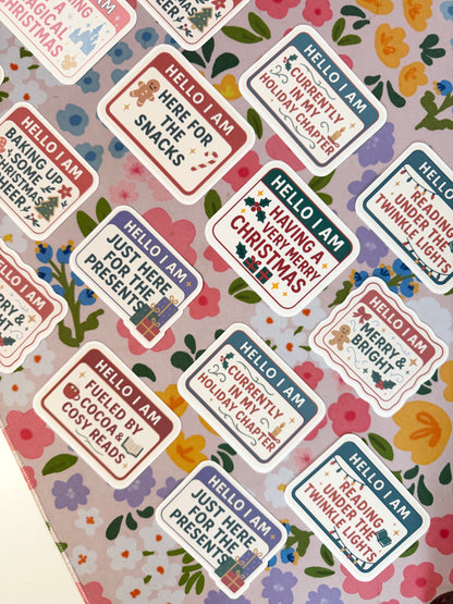 Hello I Am Merry & Bright Vinyl Sticker