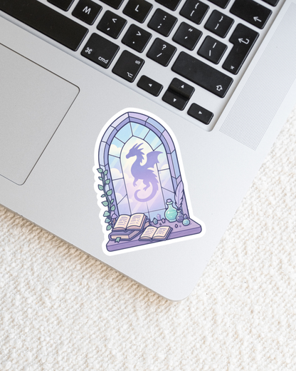 Crystals Dragon Window Clear Sticker
