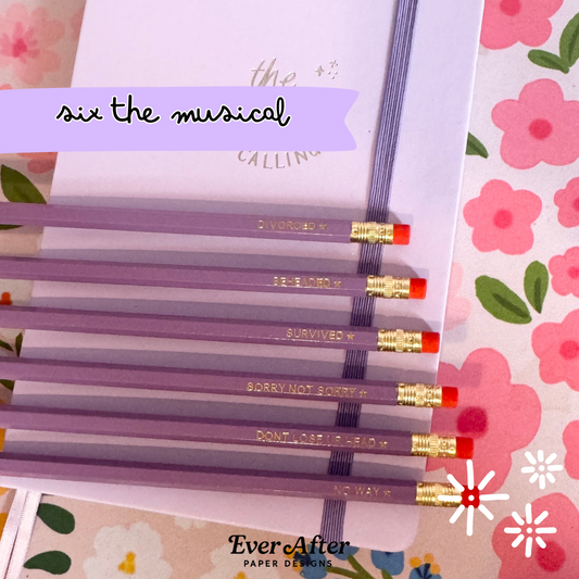 SIX Queens Pencils Set of 6 - Choose Your Foil