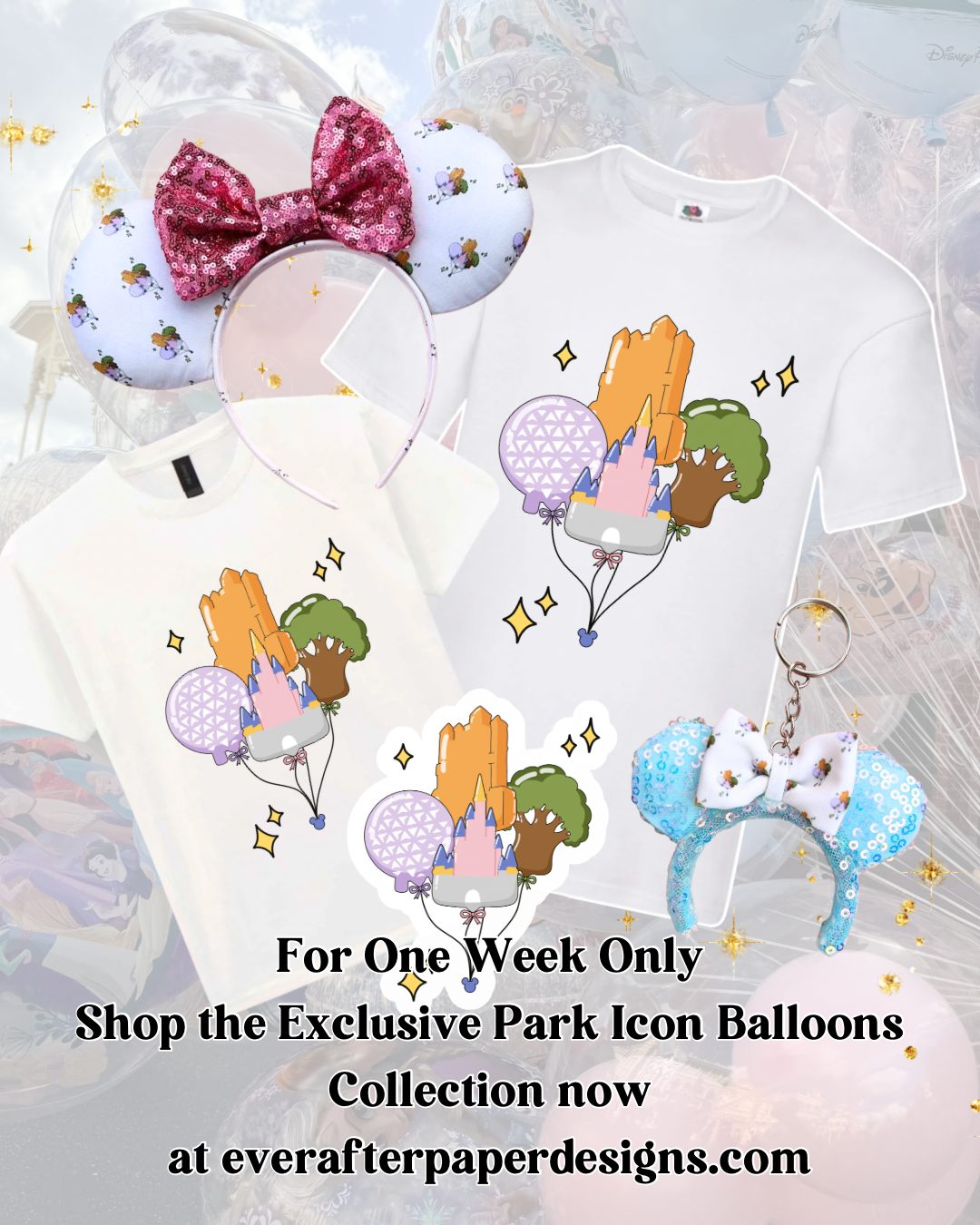 Limited Edition Park Icon Balloons Tee & Mouse Ears