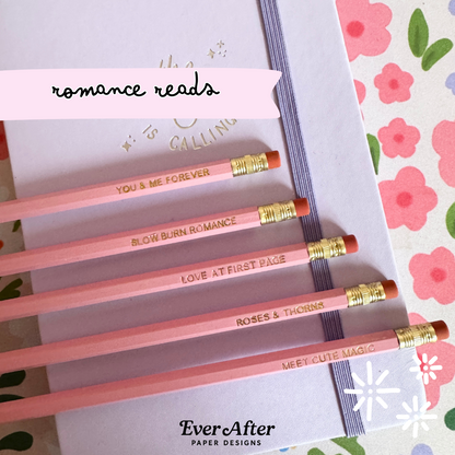 Romance Reads Pencils Set of 5 - Choose Your Foil