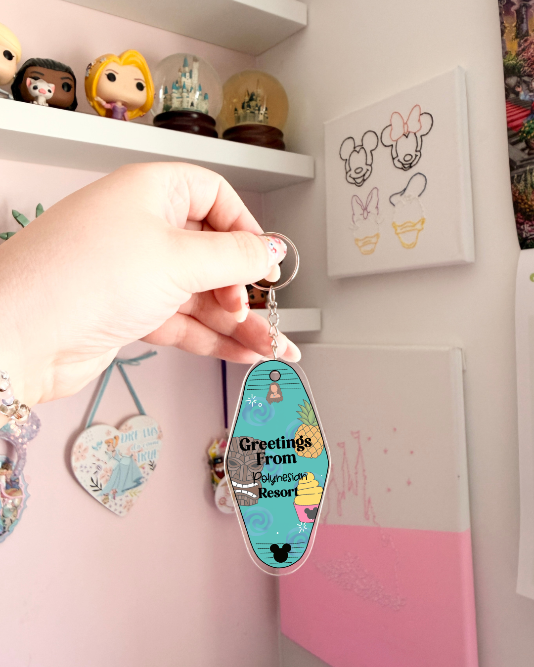 Greetings From Resort Motel Keychains