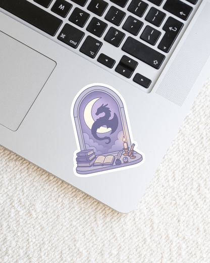 Moon Dragon Window Clear Sticker