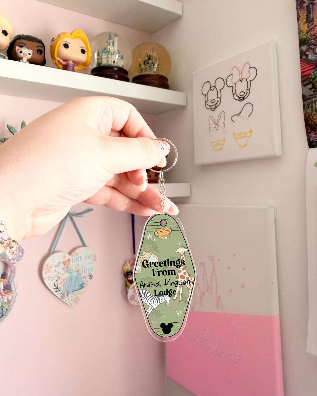 Greetings From Resort Motel Keychains