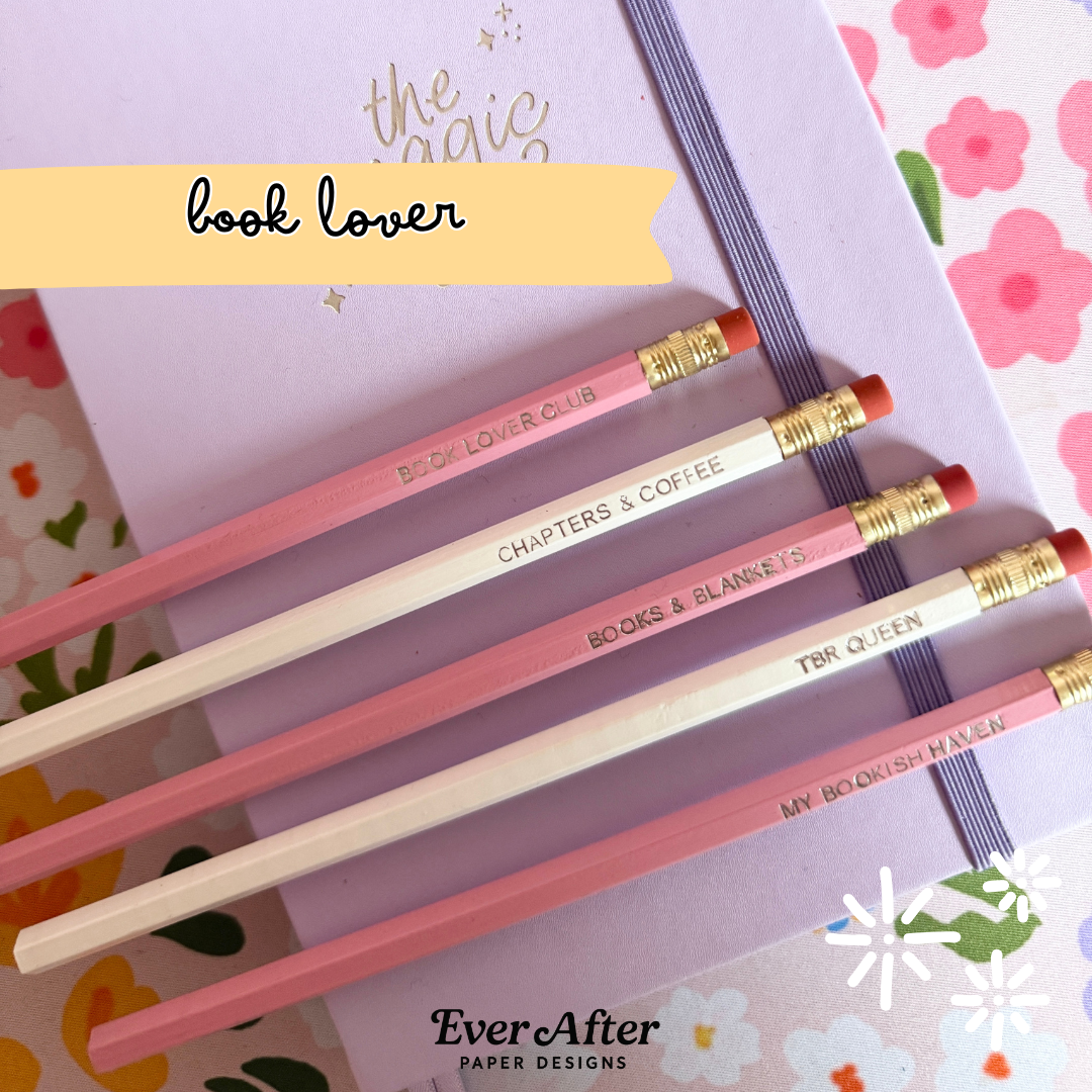 Book Lover Pencils Set of 5 - Choose Your Foil