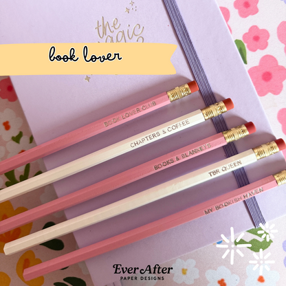 Book Lover Pencils Set of 5 - Choose Your Foil