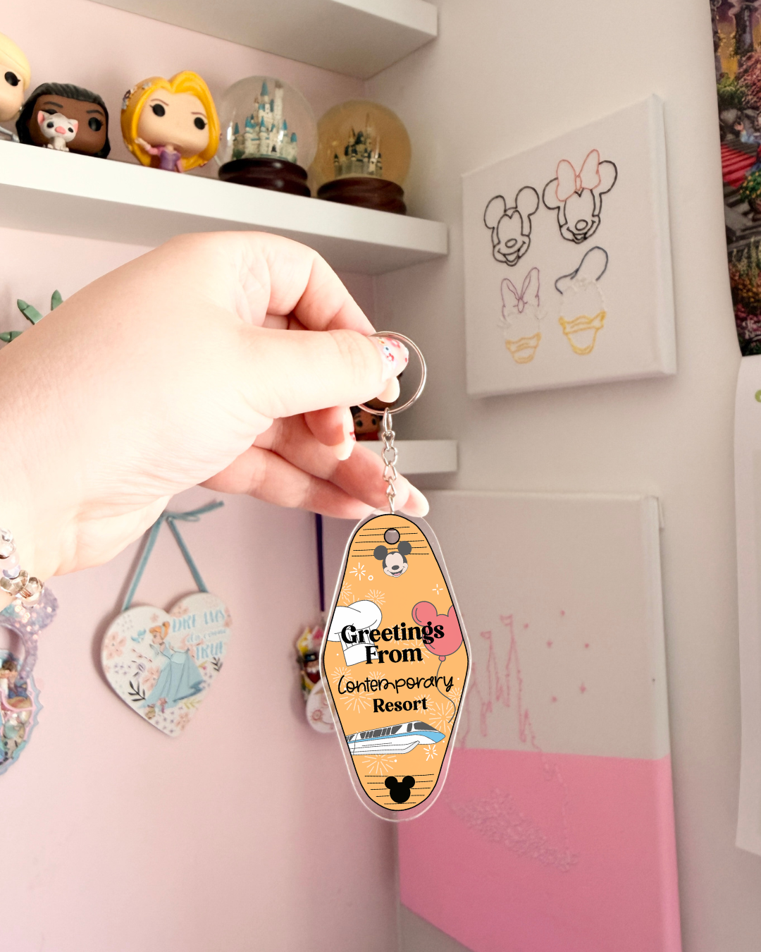 Greetings From Resort Motel Keychains