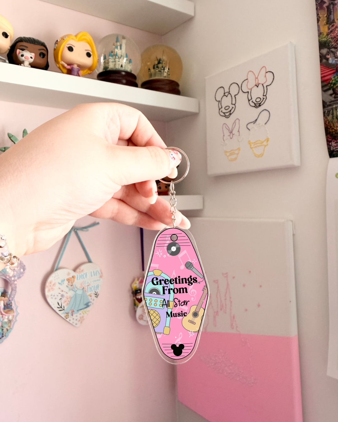 Greetings From Resort Motel Keychains