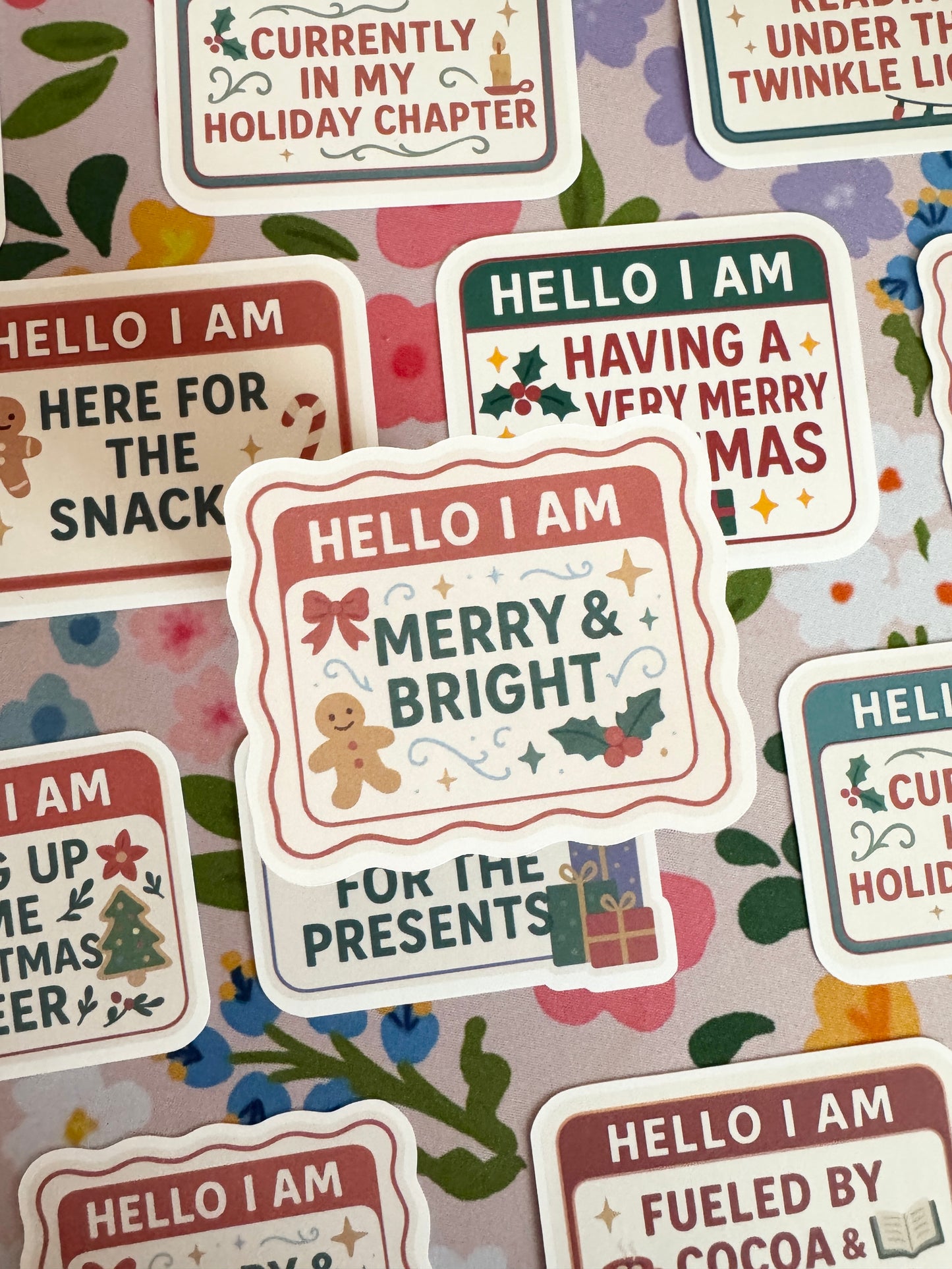 Hello I Am Merry & Bright Vinyl Sticker