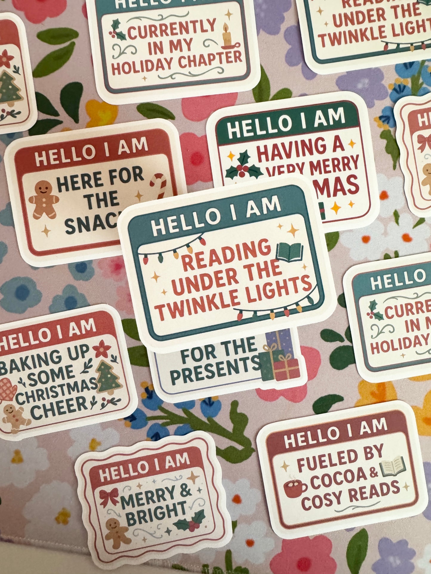 Hello I Am Reading Under Twinkle Lights Vinyl Sticker