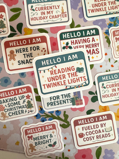 Hello I Am Reading Under Twinkle Lights Vinyl Sticker