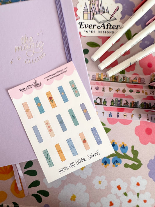 Princess Book Spines Sticker Sheet