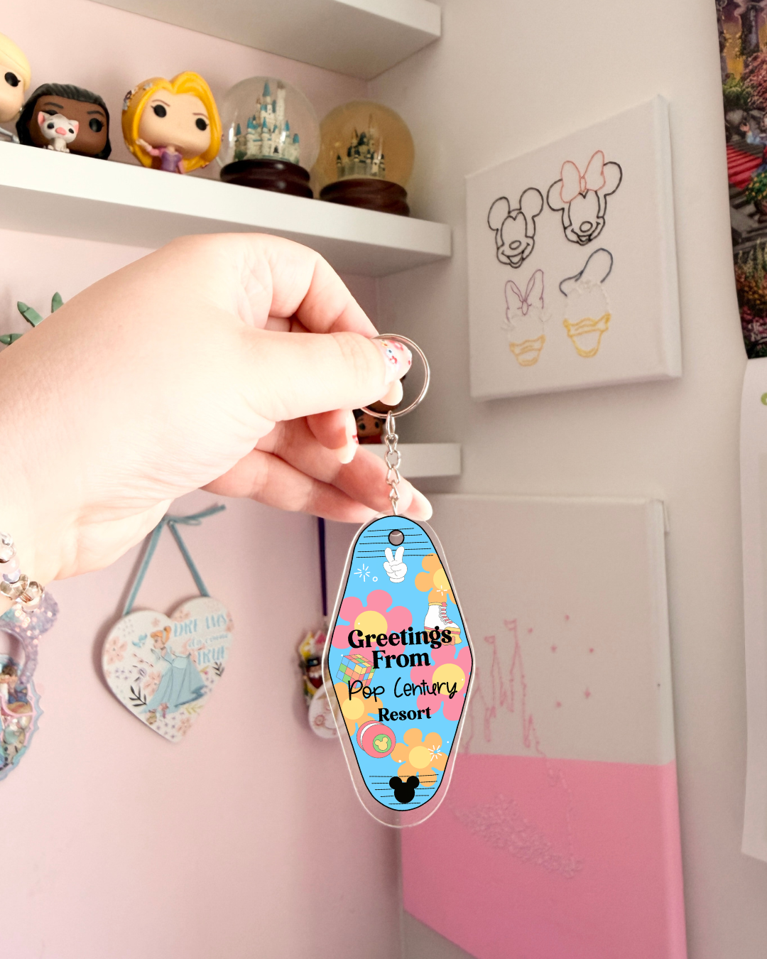 Greetings From Resort Motel Keychains