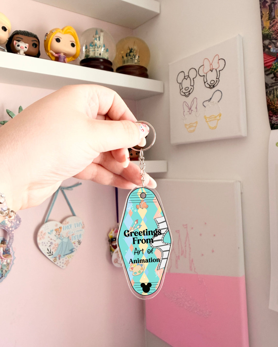 Greetings From Resort Motel Keychains
