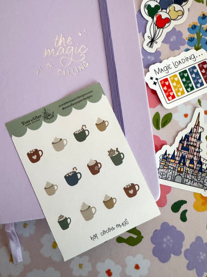 Hot Cocoa Mugs Sticker Sheet