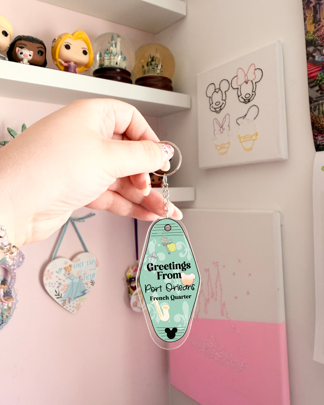 Greetings From Resort Motel Keychains