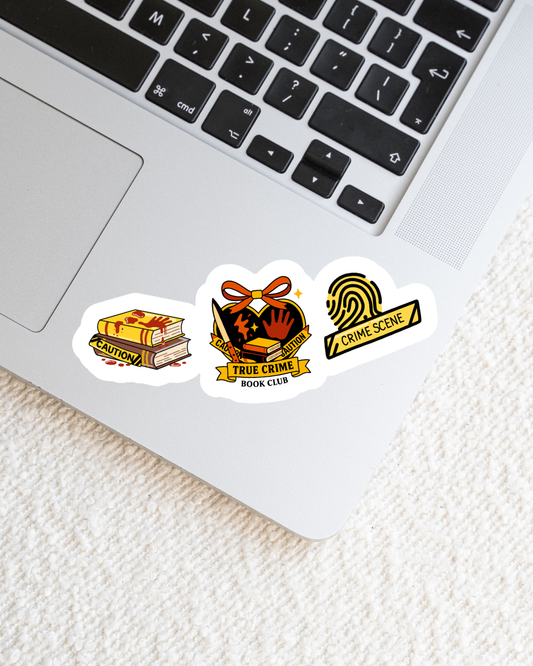 True Crime Book Club Trio Vinyl Sticker