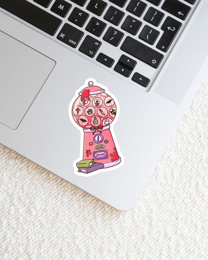 Horror Bookish Gumball Machine Vinyl Sticker