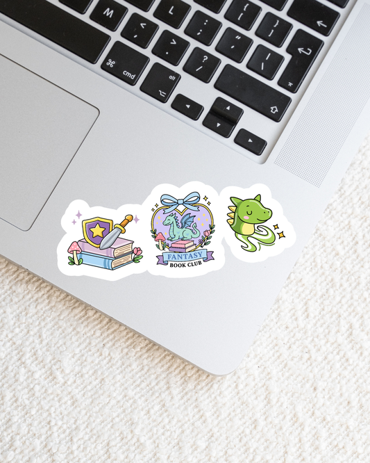 Fantasy Book Club Trio Vinyl Sticker