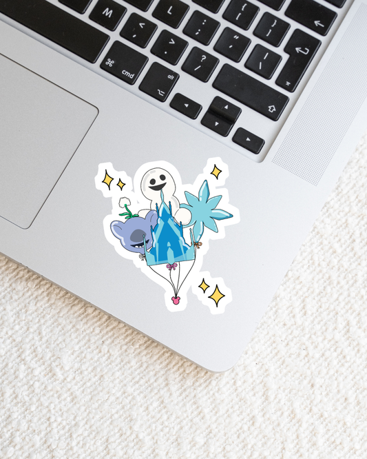 Magical Ice World Balloon Clear Sticker